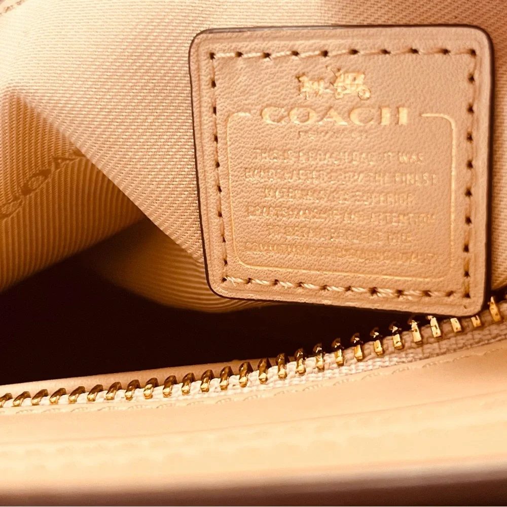 Coach Swagger Exotic Embossed Patchwork Leather/Suede Beechwood Satchel Bag- GUC - Picture 14 of 16